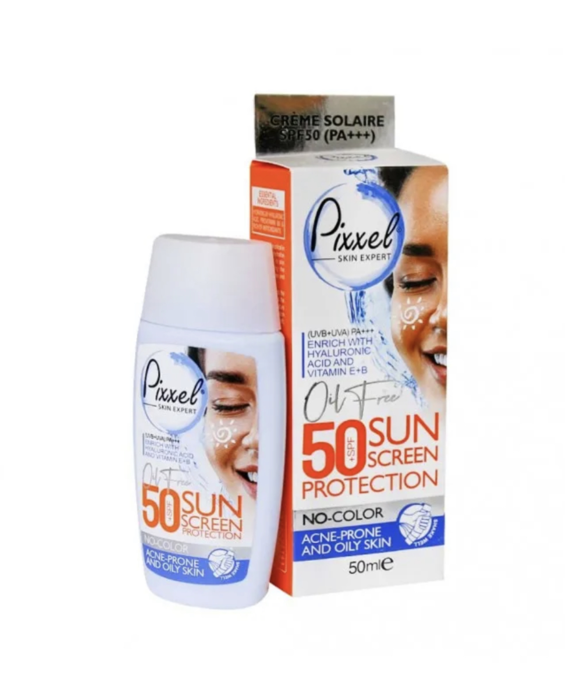 کرم ضد آفتاب بدون رنگ مناسب پوست های چرب و جوشدار و مختلط با SPF50 پیکسل